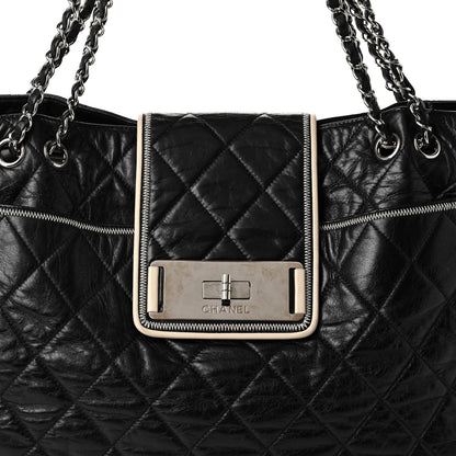 Chanel Lambskin Quilted Large East West Tote Black 8 of 10