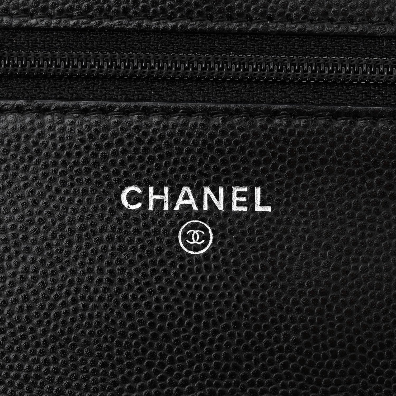 Chanel Caviar Chevron Quilted Wallet On Chain WOC Black 6 of 12