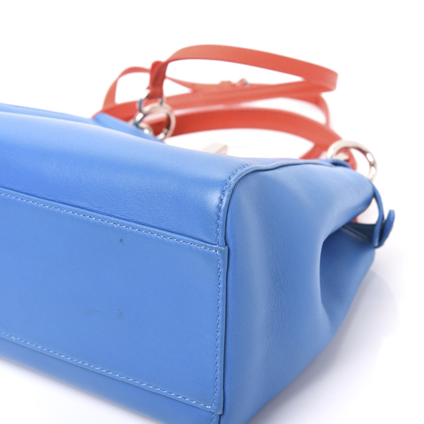Nappa Colorblock Mini Peekaboo Iconic Satchel Blue Royal Papavero Cuoio
