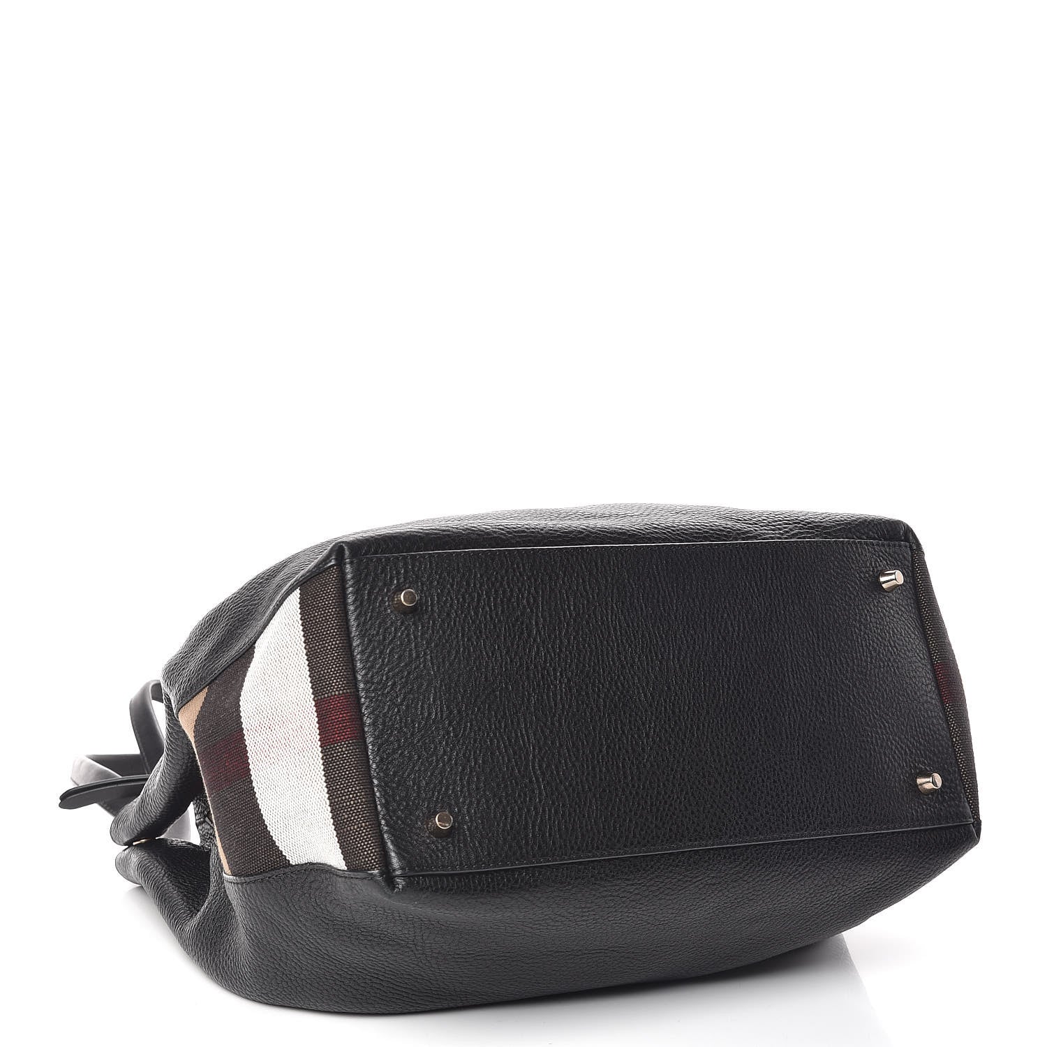 Burberry Grainy Calfskin House Check Medium Maidstone Black 4 of 8