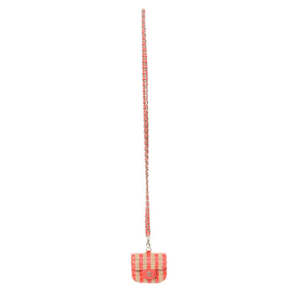 Chanel Raffia Jute Airpods Pro Case With Chain Red Beige 1 of 8