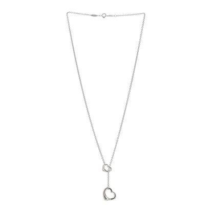 Tiffany Sterling Silver Elsa Peretti Open Heart Lariat Necklace 3 of 4