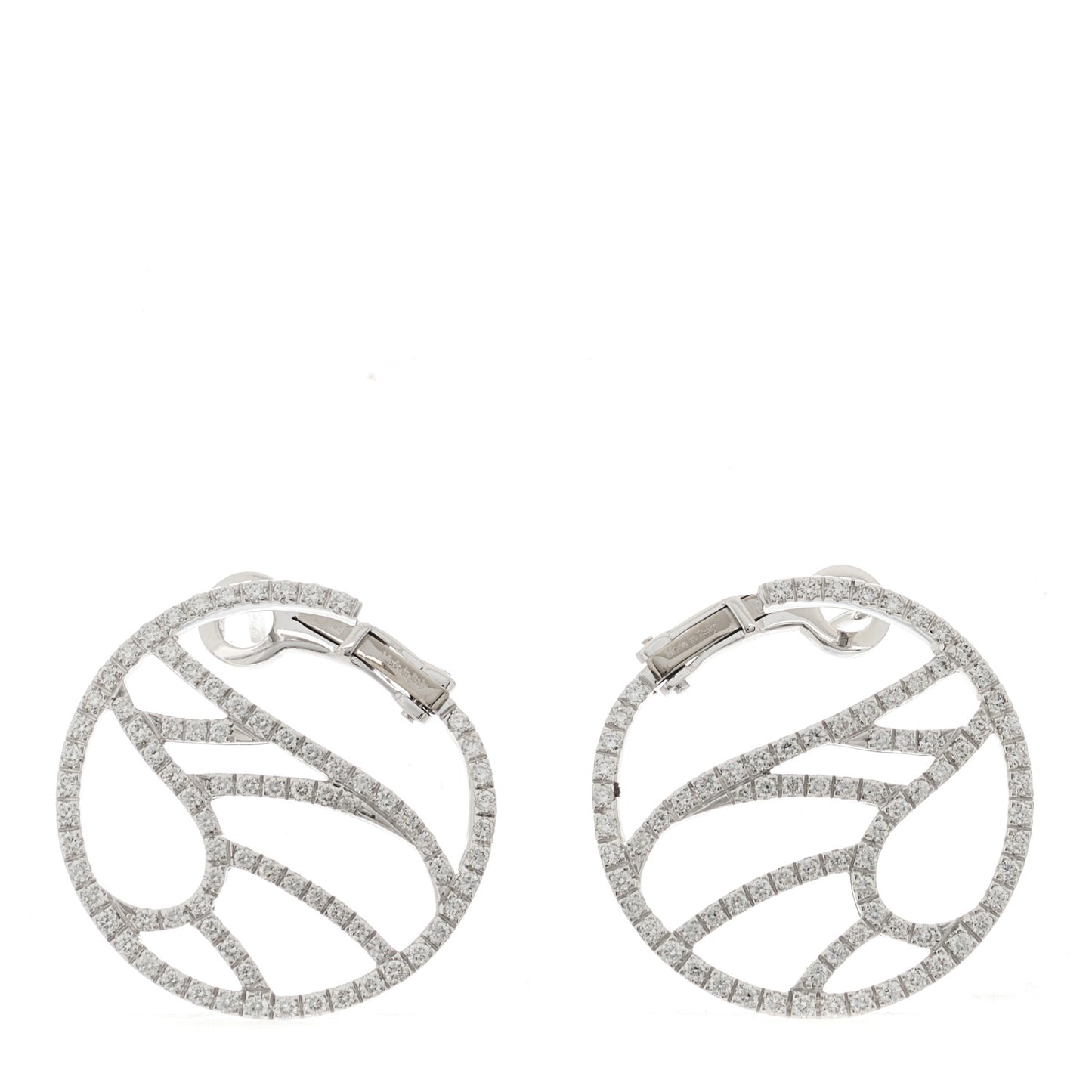 18K White Gold Diamond Battito D’ali Earrings