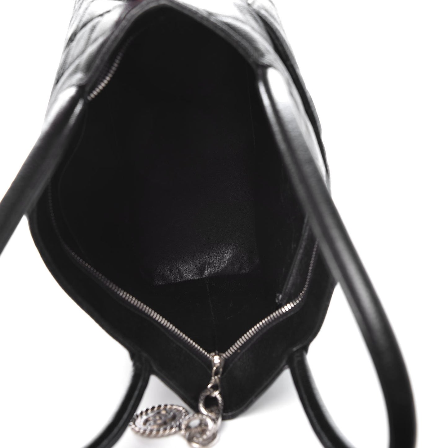Caviar Quilted Medallion Tote Black