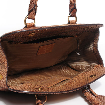 Prada Python Top Handle Frame Bag Naturale 5 of 11