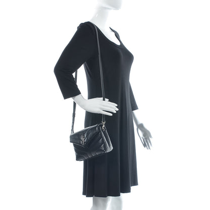 Saint Laurent Calfskin Y Quilted Monogram Toy Loulou Crossbody Bag Black 2 of 8
