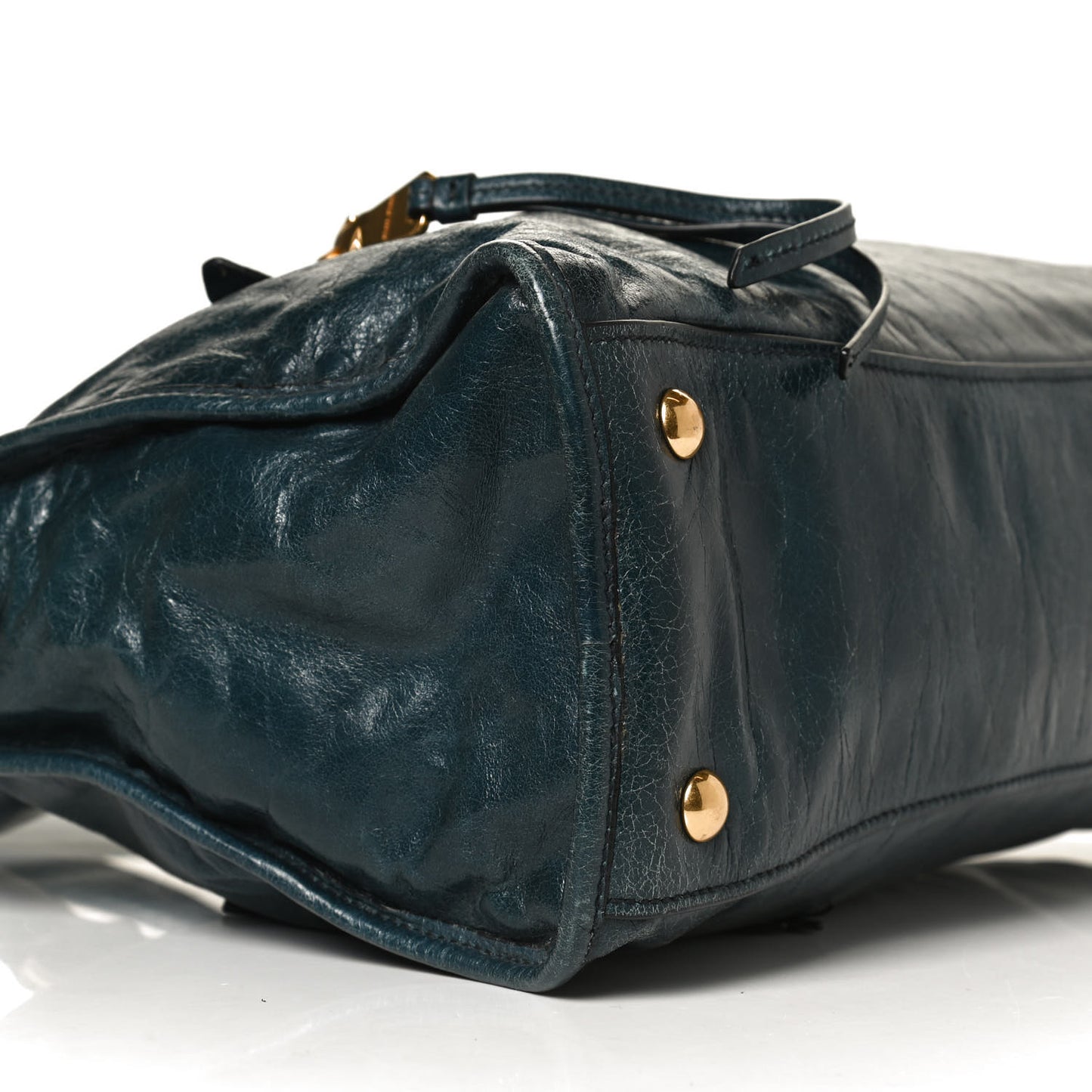 Vitello Shine Zip Tote Denim