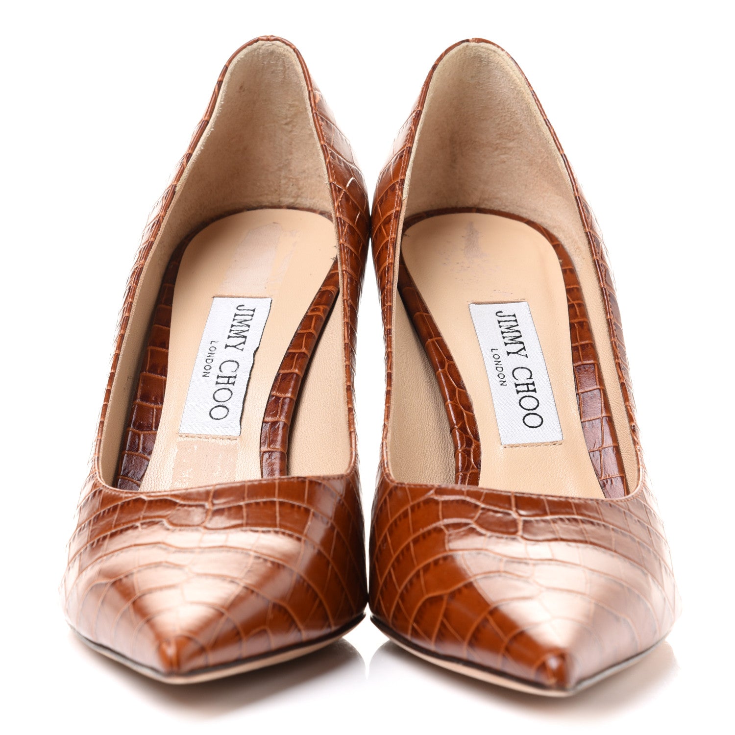 Jimmy Choo Crocodile Embossed Calfskin Love 85 Pump 39.5 Cuoio 2 of 7