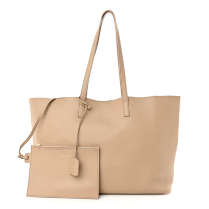 Saint Laurent Calfskin Large Shopping Tote Dark Beige 1 of 12