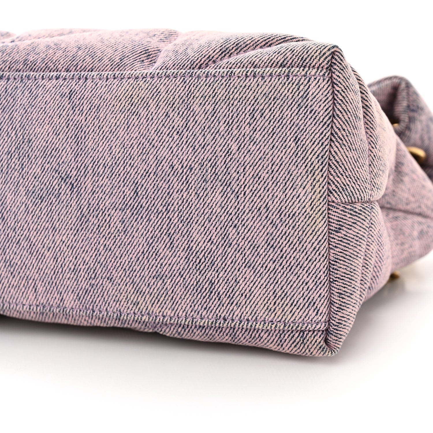 Saint Laurent Denim Quilted Small Loulou Puffer Monogram Chain Satchel Bleached Lilac 10 of 12