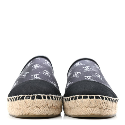 Chanel Mesh Grosgrain CC Espadrilles 40 Black White 2 of 5