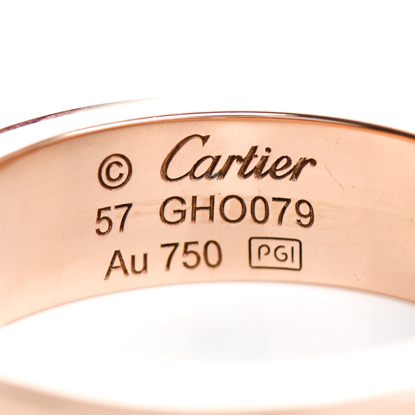 18K Pink Gold 3 Diamond 5.5mm LOVE Ring 57 8