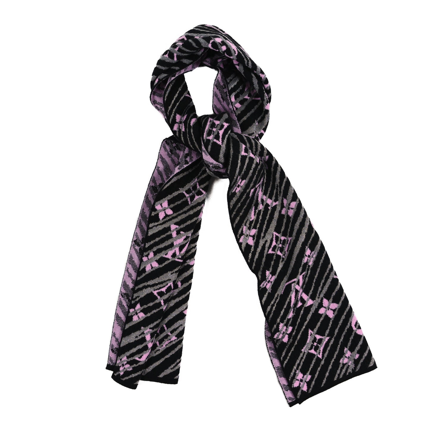 Wool Polyester Epi Storm Scarf Pink