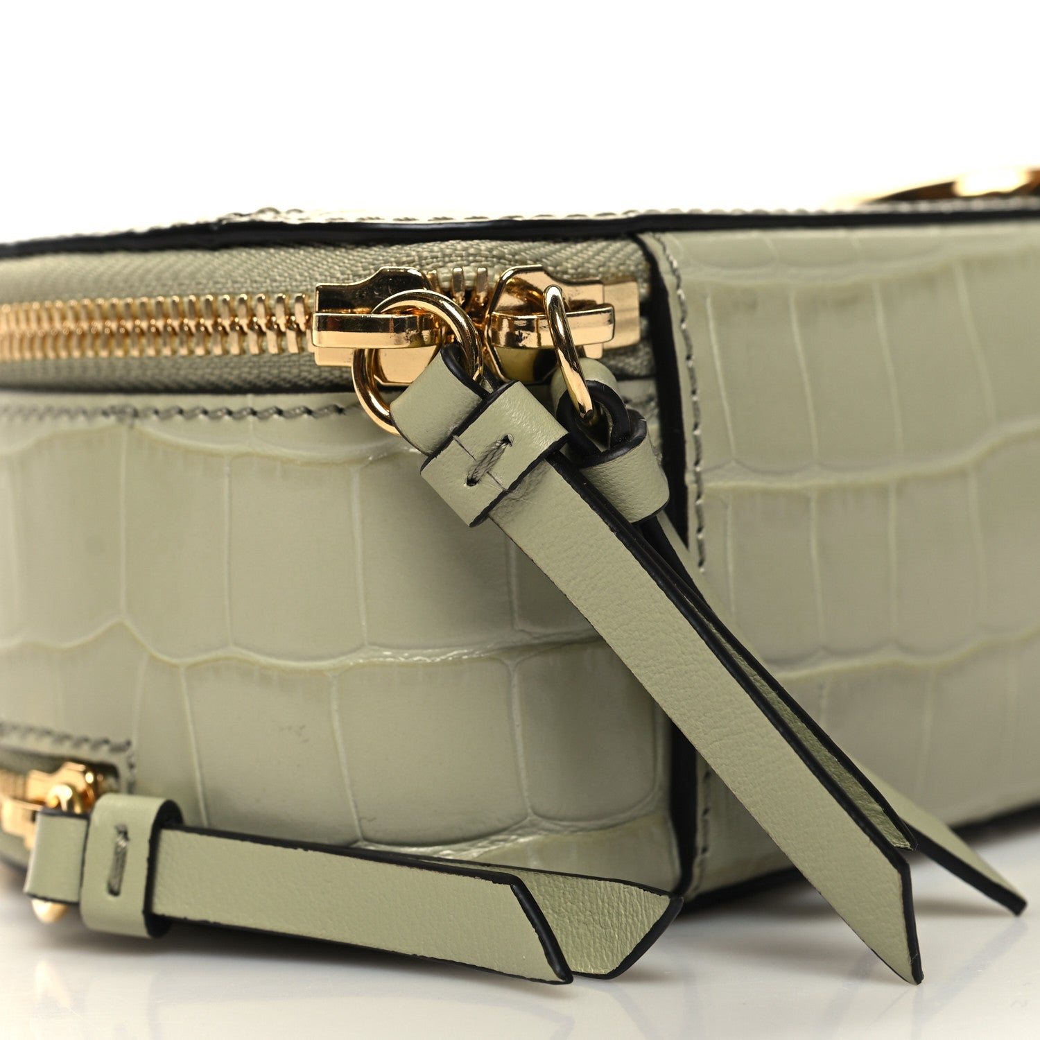 Chloe Calfskin Crocodile Embossed Mini C Vanity Bag Light Eucalyptus 9 of 10