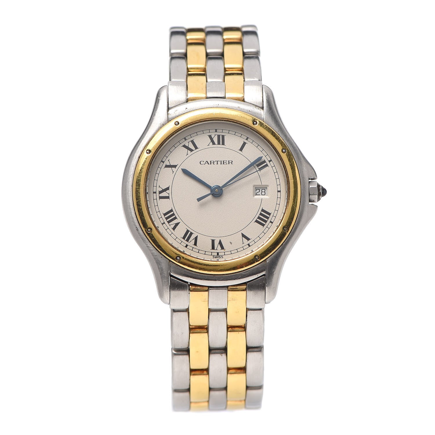 Cartier Stainless Steel 18K Yellow Gold 33mm Cougar Quartz Watch 1 of 5