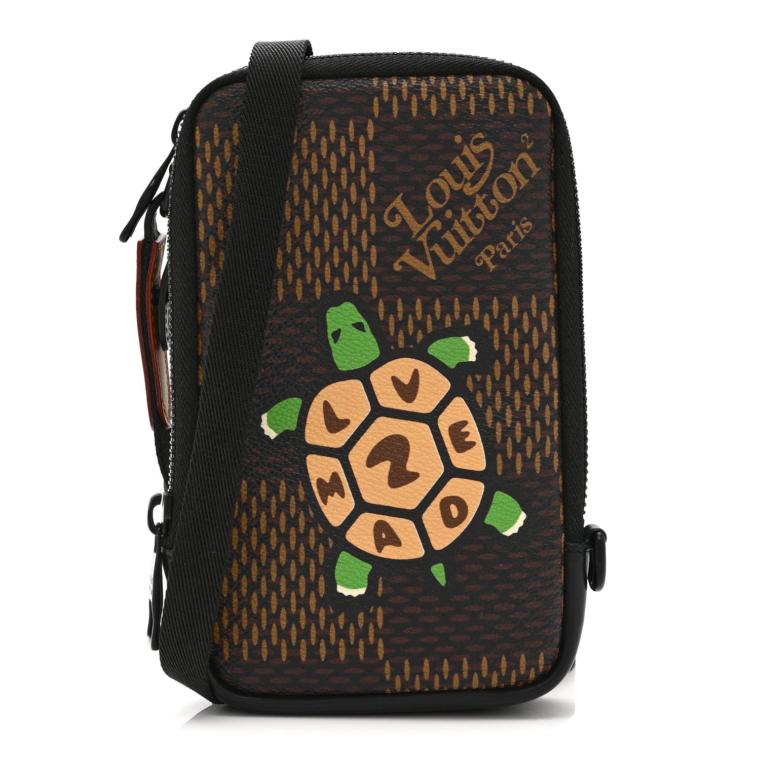 Louis Vuitton X NIGO Giant Damier Ebene Tortoise Double Phone Pouch 1 of 10