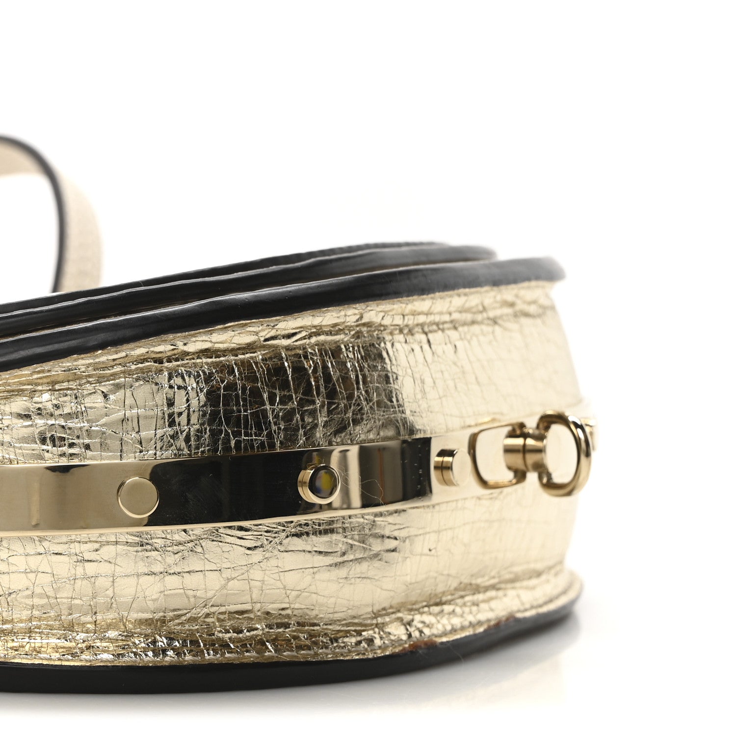 Chloe Metallic Calfskin Small Nile Bracelet Minaudiere Bag Gold 9 of 10