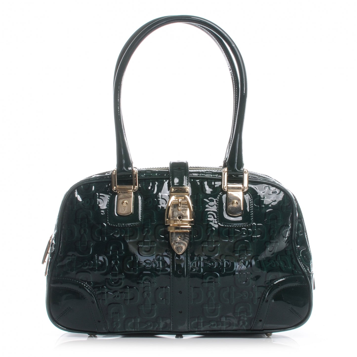 Patent Horsebit Print Glam Boston Green