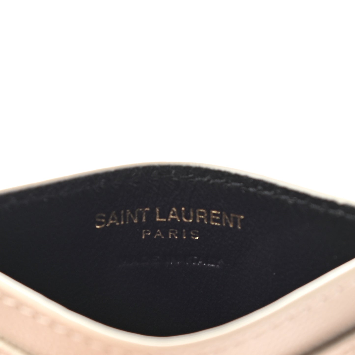 Grain De Poudre Matelasse Chevron Monogram Credit Card Case Crema Soft