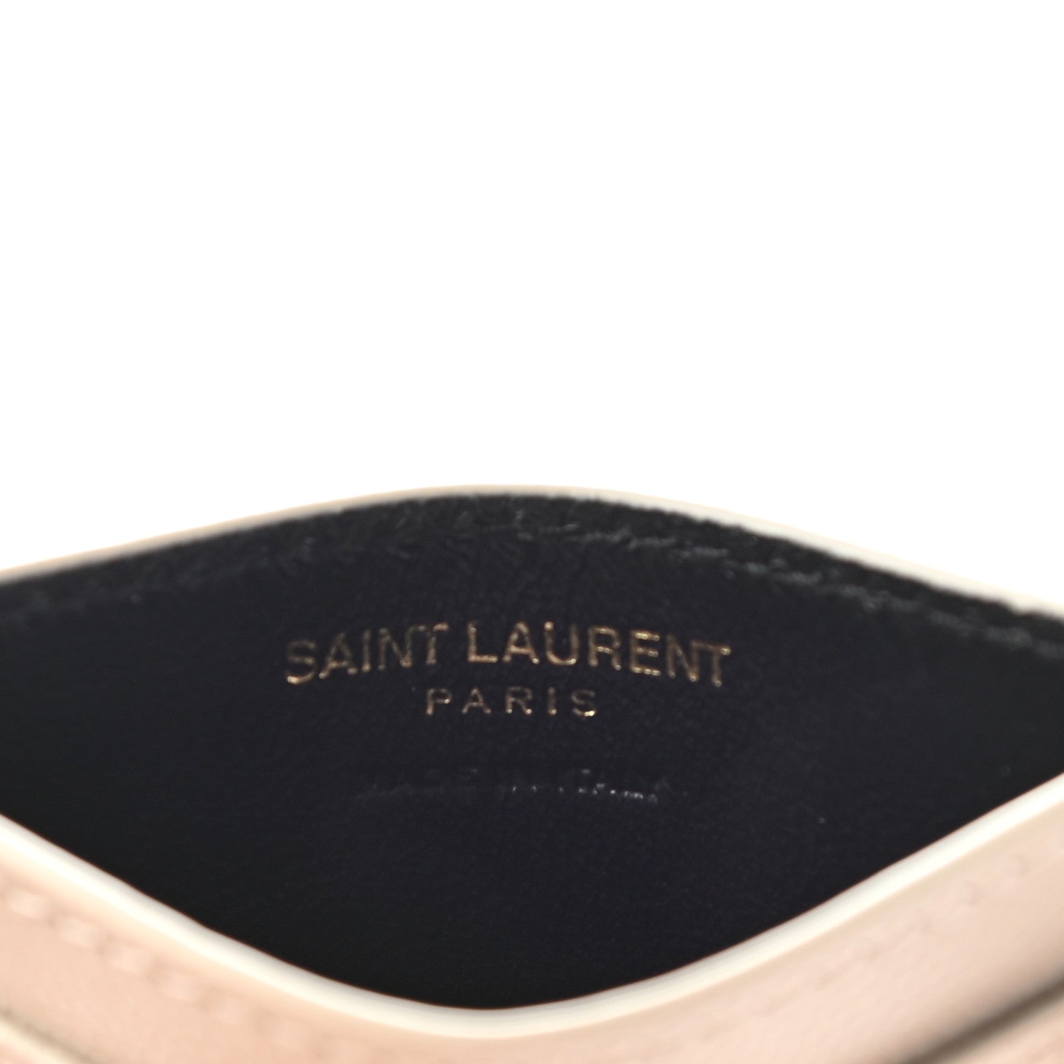 Saint Laurent Grain De Poudre Matelasse Chevron Monogram Credit Card Case Crema Soft 6 of 7