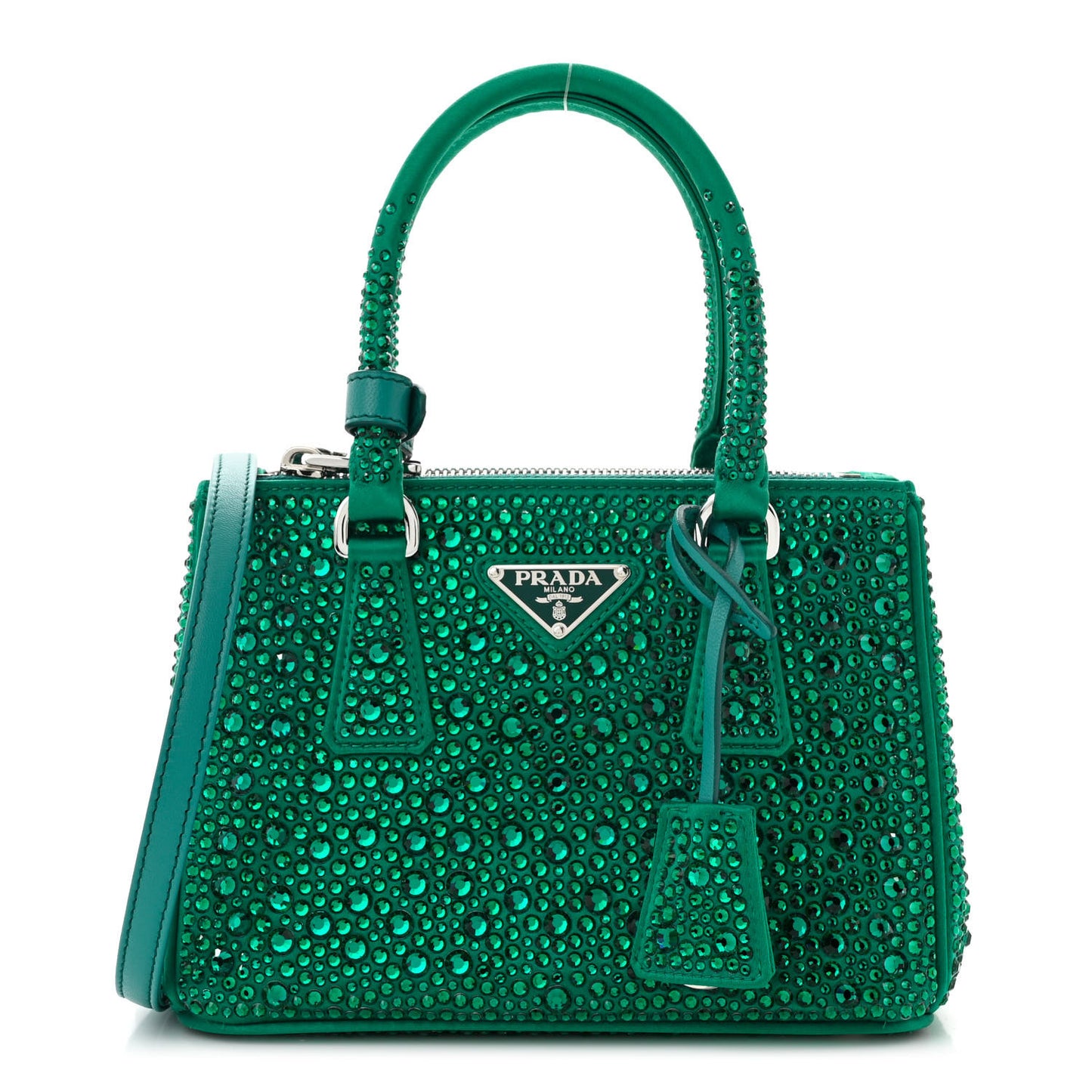 Satin Crystal Mini Galleria Double Zip Tote Mango