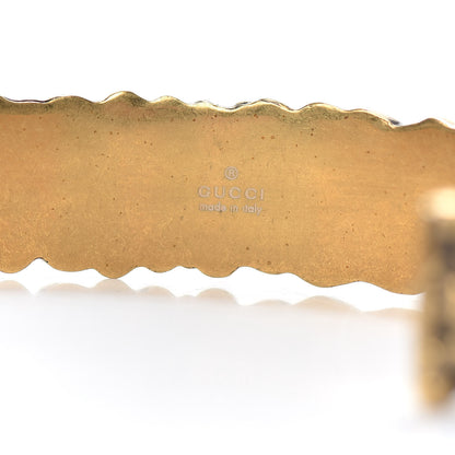 Gucci Metal Lion Mane Cuff Bracelet Aged Gold 4 of 6