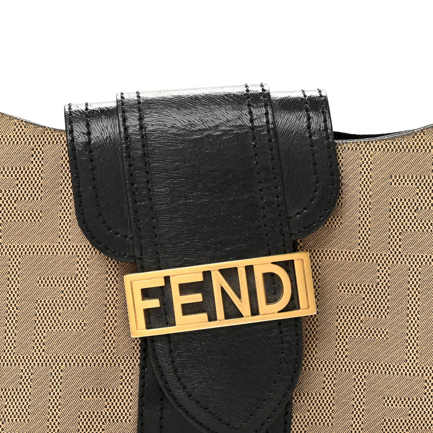 Fendi Zucca Shadow Shoulder Bag Black 8 of 12