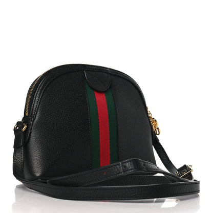 Gucci Calfskin GG Web Small Ophidia Dome Shoulder Bag Black 3 of 9