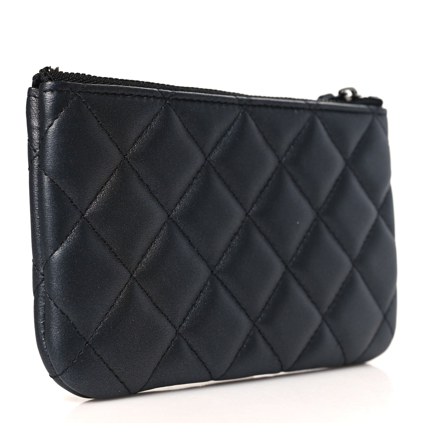 Pearly Lambskin Quilted Small Cosmetic Case So Black
