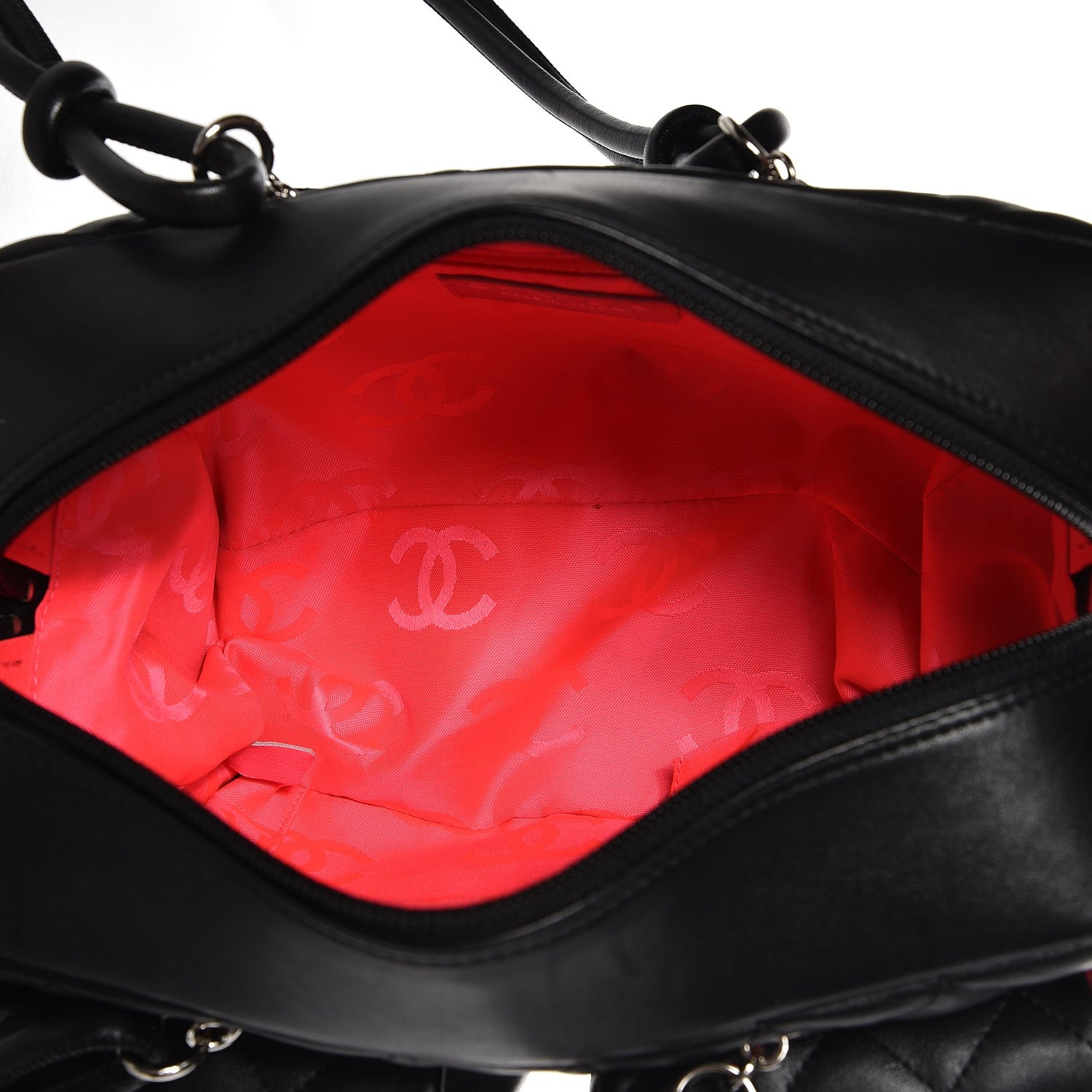 Chanel Calfskin Quilted Small Cambon Multipocket Reporter Black White 5 of 8