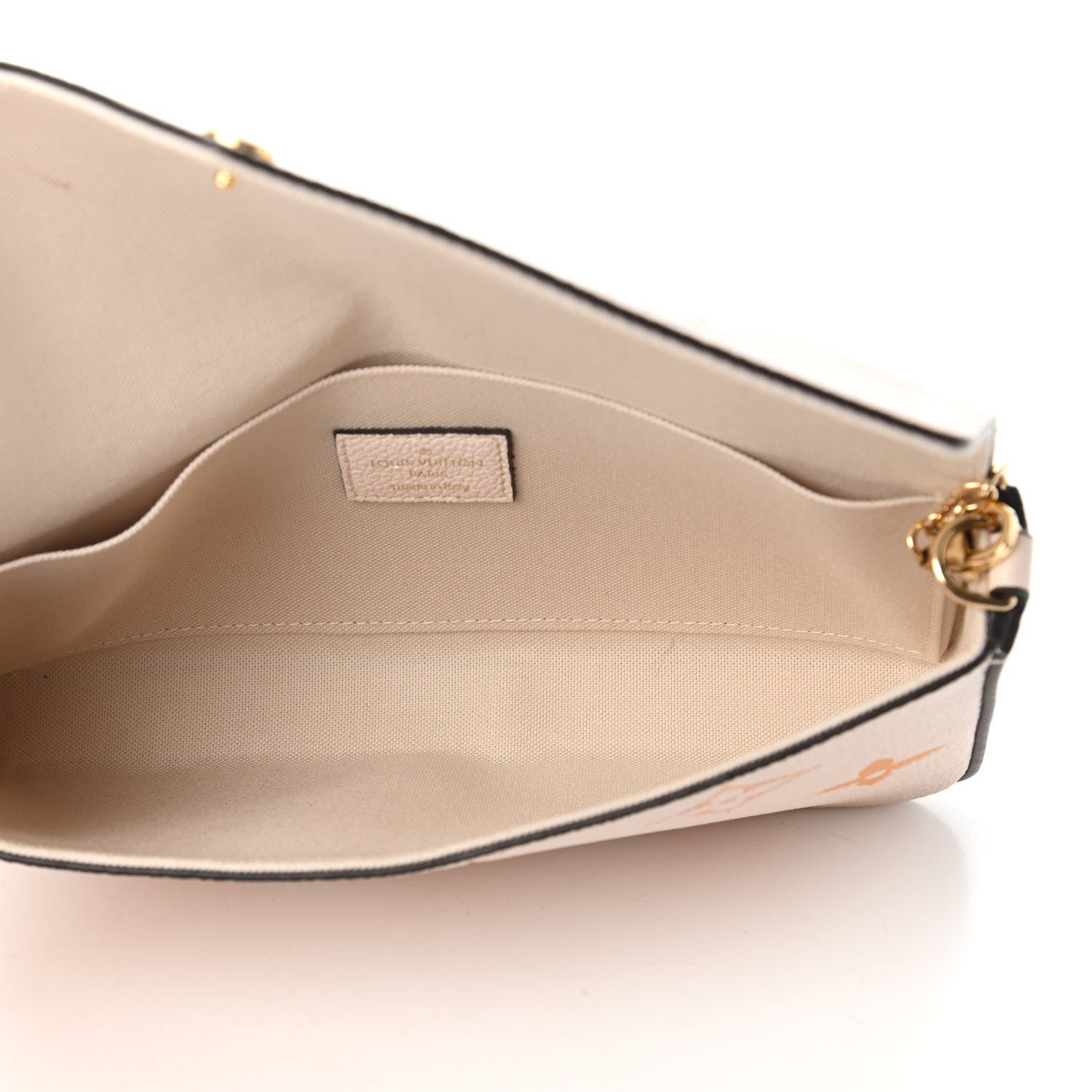 Louis Vuitton Empreinte Monogram Giant By The Pool Felicie Pochette Chain Wallet Cream Saffron 5 of 11