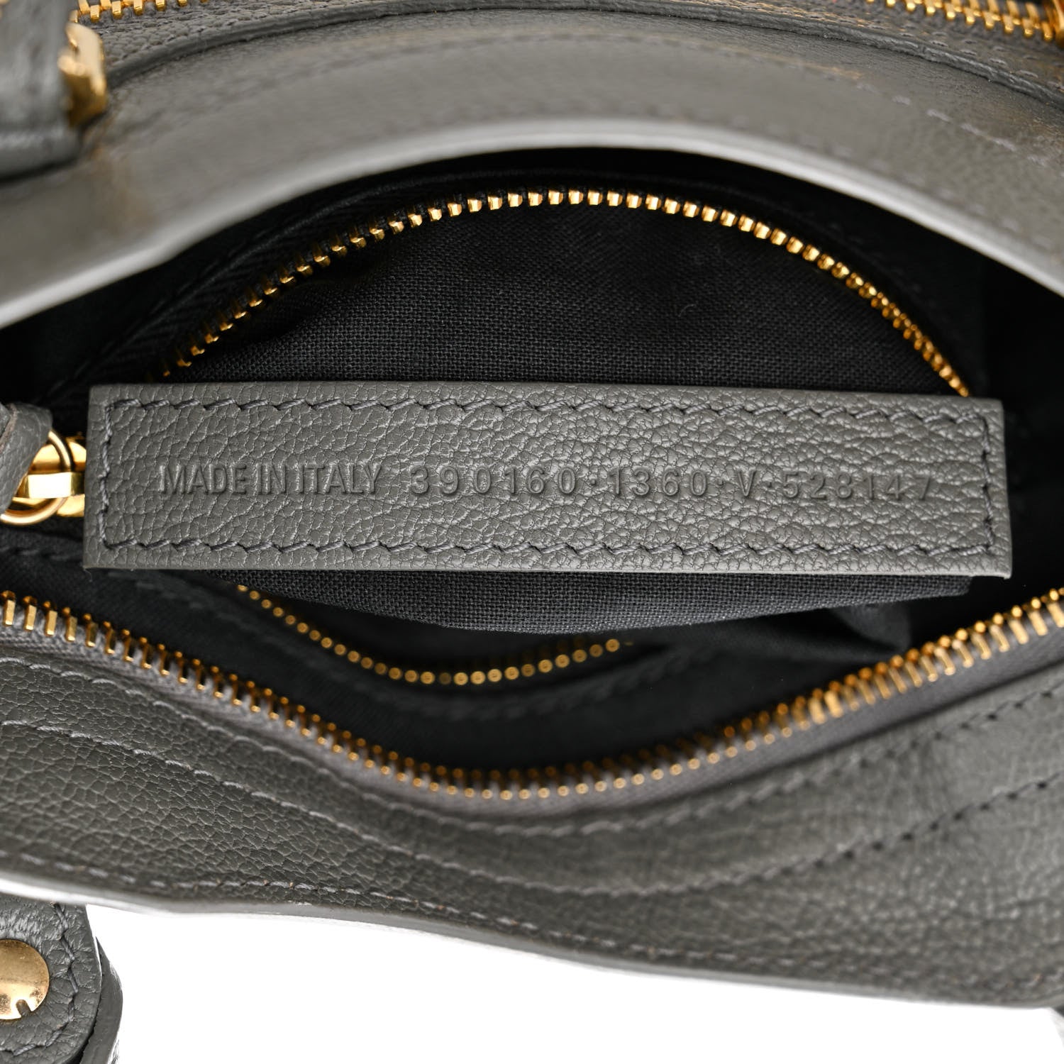 Balenciaga Chevre Gold Metallic Edge Hardware Mini City Gris Acier 7 of 9