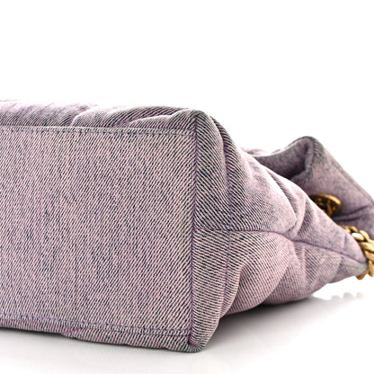 Saint Laurent Denim Quilted Small Loulou Puffer Monogram Chain Satchel Bleached Lilac 10 of 10
