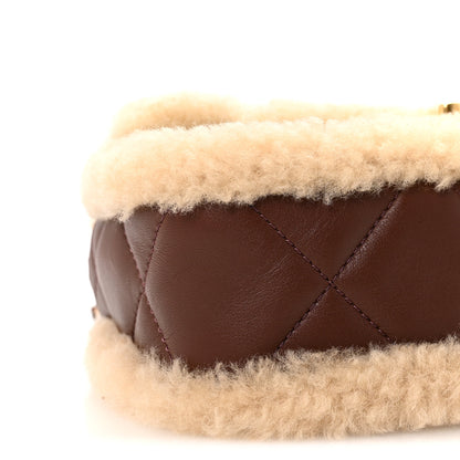 Chanel Shearling Lambskin Quilted Mini Furry Coco Flap Beige Dark Brown 16 of 21