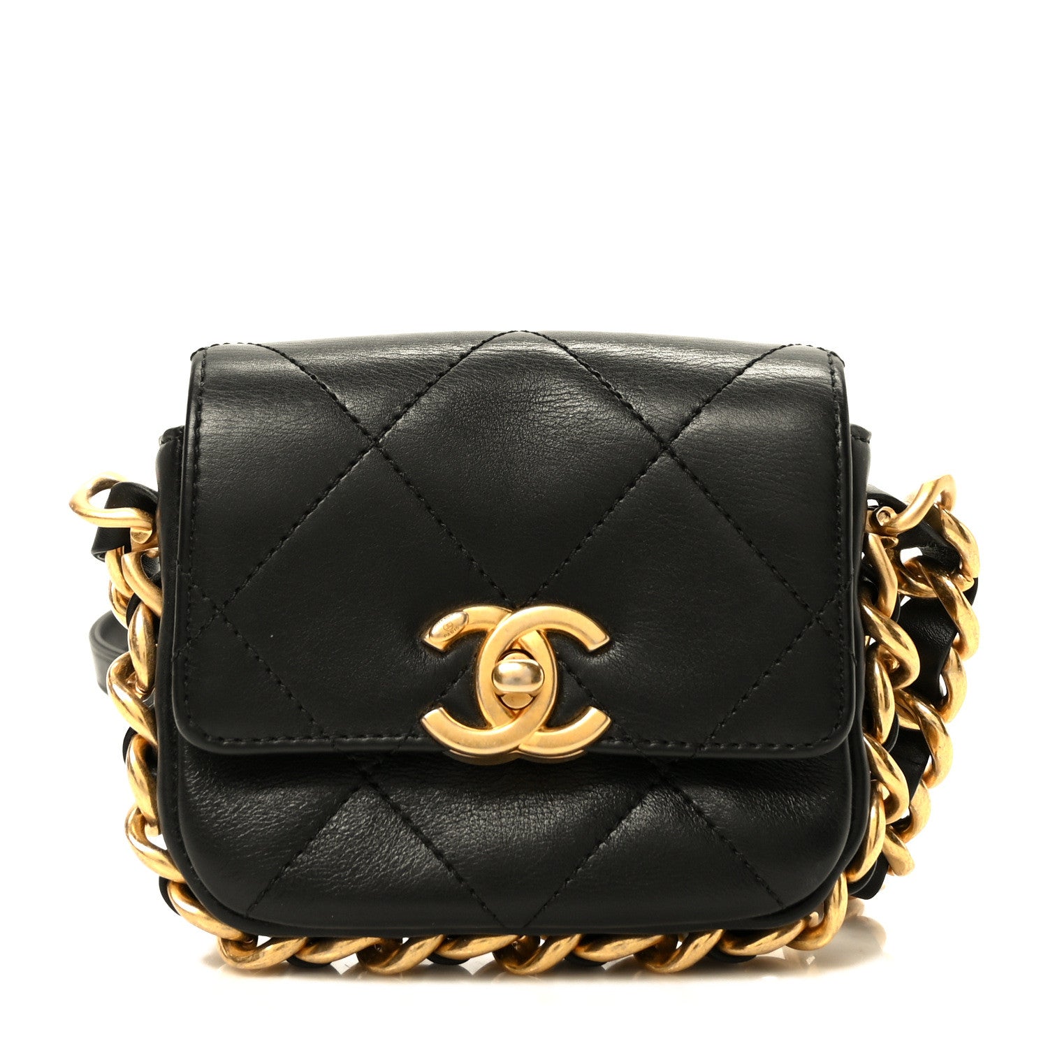 Chanel Calfskin Quilted Mini Framing Chain Bag Black 1 of 10