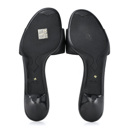Prada Nylon Logo Slide Sandals 38 Black 5 of 8