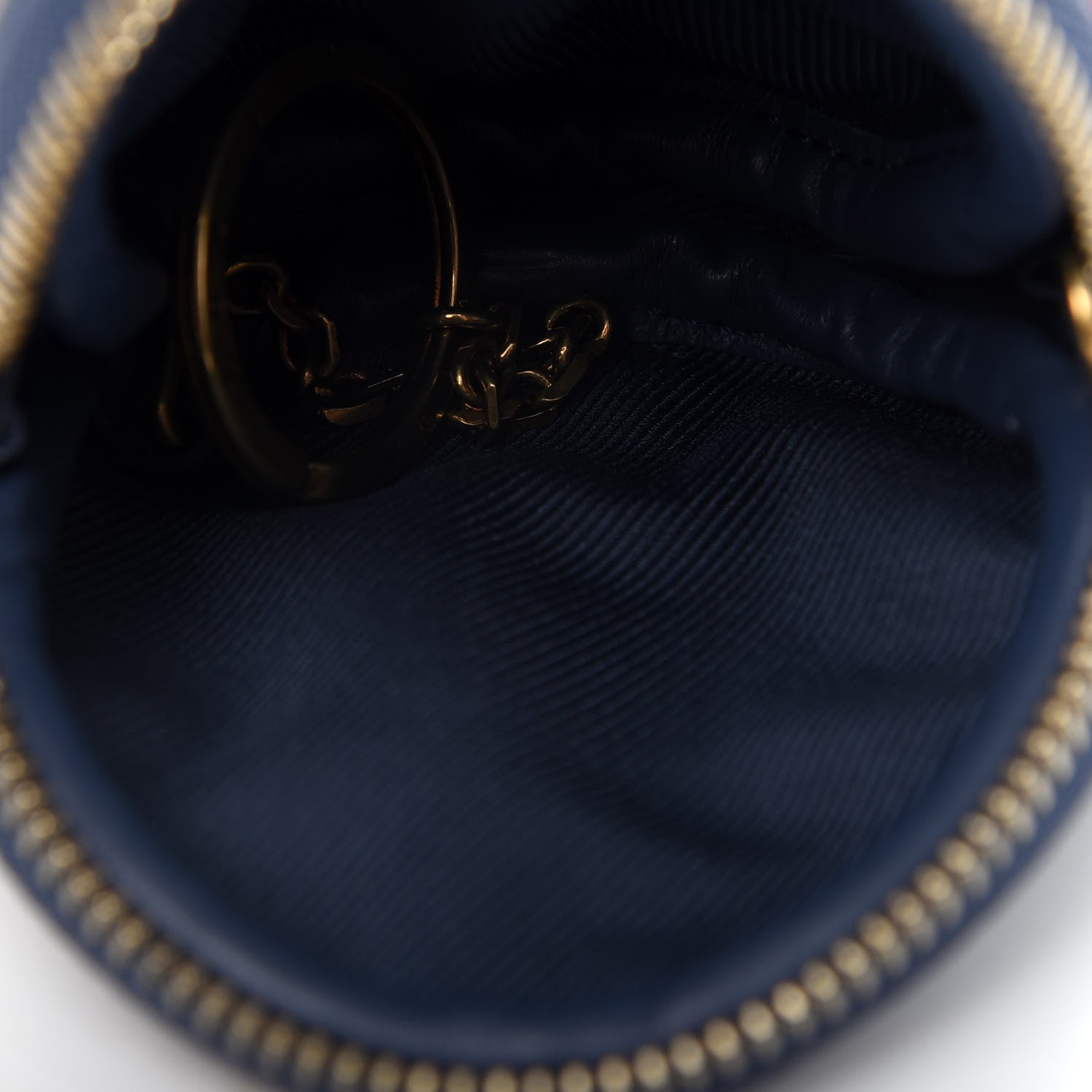 Louis Vuitton Monogram Denim Round Coin Purse Navy 3 of 4