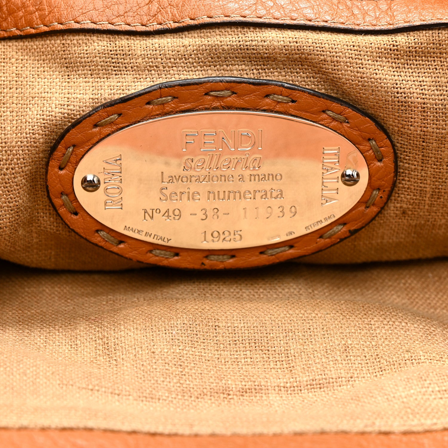 Fendi Cuoio Romano Selleria Large Villa Borghese Tote Meile Brown Green 6 of 14