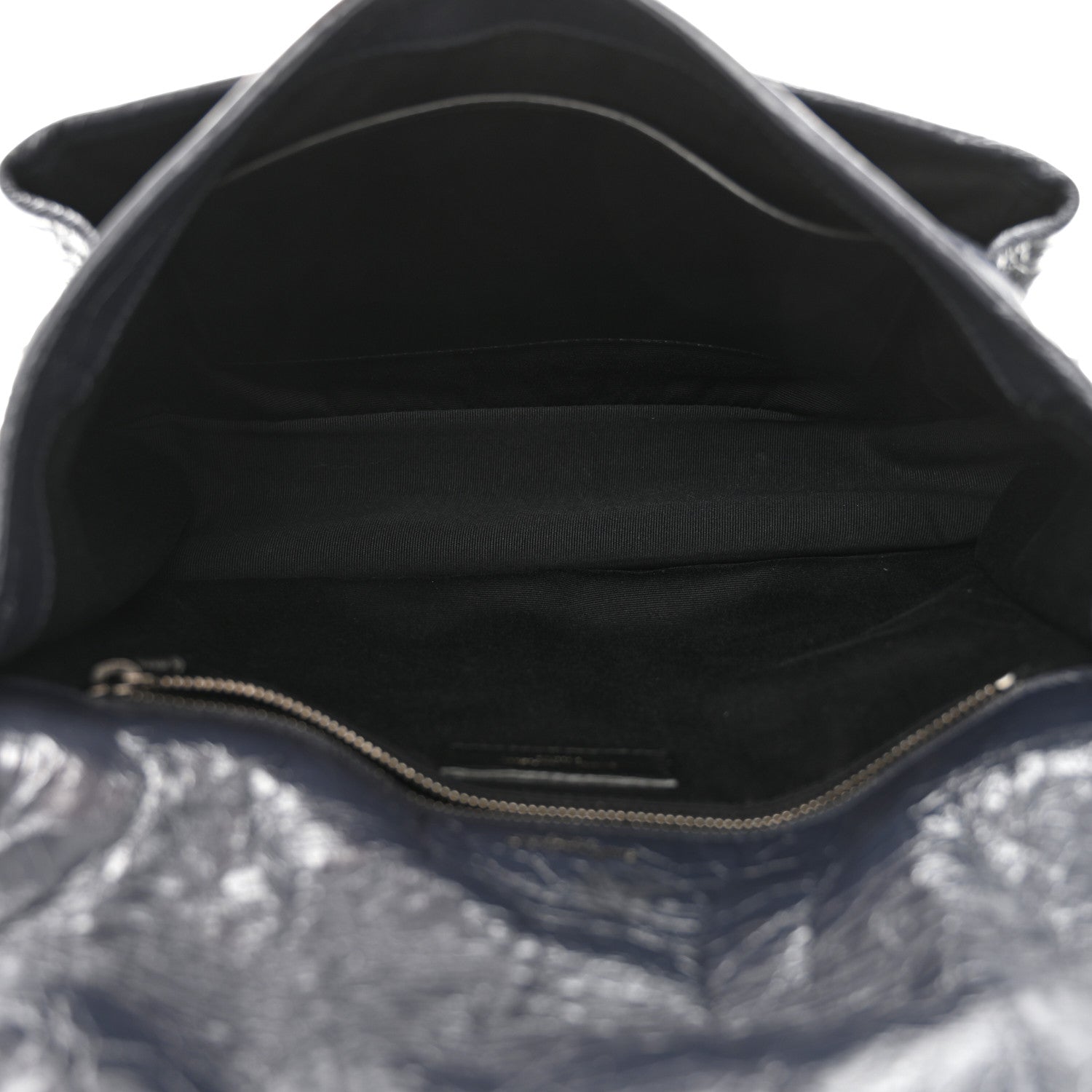 Saint Laurent Crinkled Calfskin Matelasse Monogram Medium Niki Chain Satchel Deep Marine 5 of 11