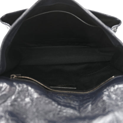 Saint Laurent Crinkled Calfskin Matelasse Monogram Medium Niki Chain Satchel Deep Marine 5 of 11