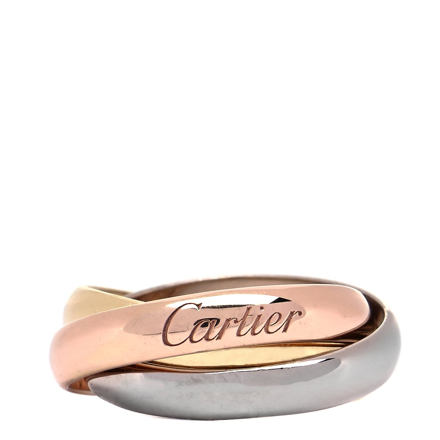 Cartier 18K Pink Yellow White Gold Classic Trinity Ring 47 4 1 of 6