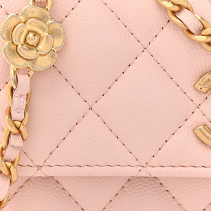 Chanel Caviar Quilted Camellia Phone Holder With Chain Light Pink 9 of 13