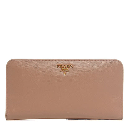 Prada Saffiano Continental Wallet Cammeo Platino 1 of 8