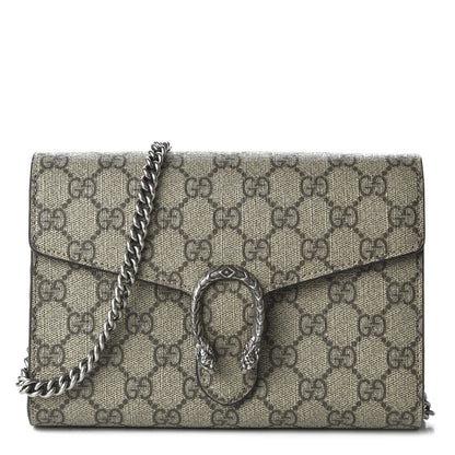 Gucci GG Supreme Monogram Mini Dionysus Chain Wallet Beige Taupe 1 of 9