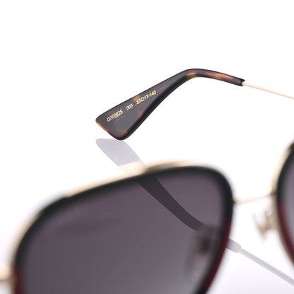 Gucci Web Aviator Sunglasses GG0062S Green Red 5 of 8