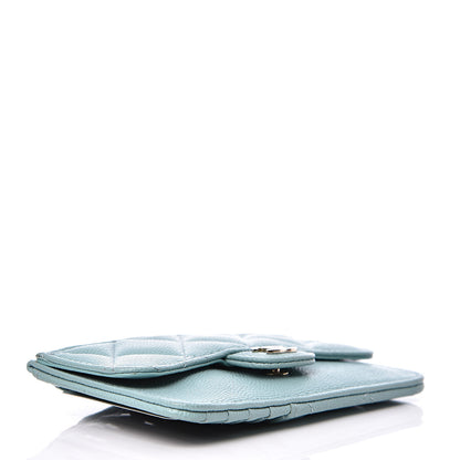 Chanel Caviar Quilted Flap Zip Card Holder Light Blue 2 of 6