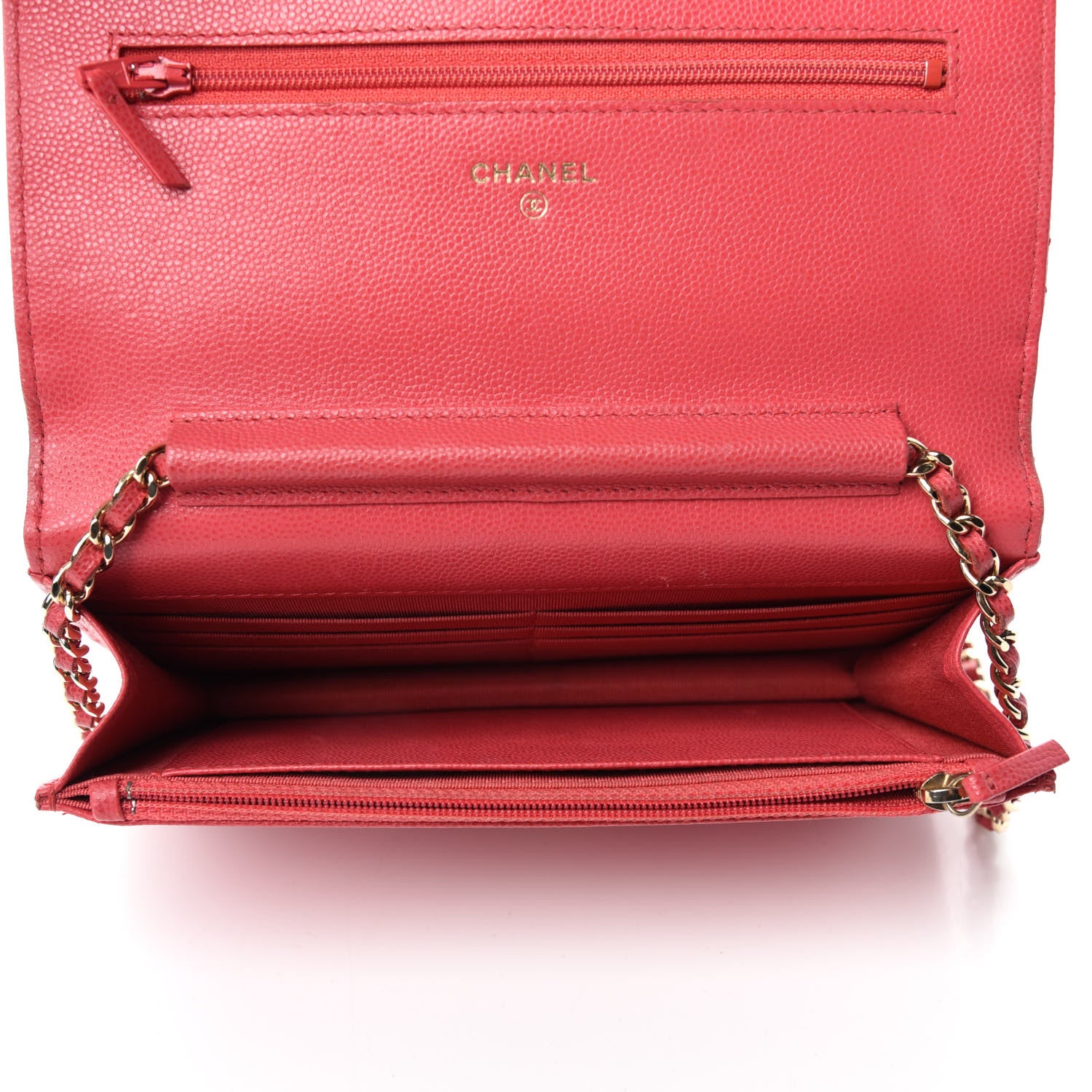 Chanel Caviar Quilted Wallet On Chain WOC Dark Pink 5 of 13