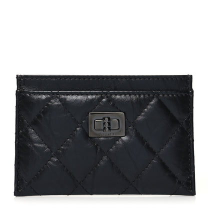 Chanel Aged Calfskin Quilted Reissue Card Holder Black 1 of 11