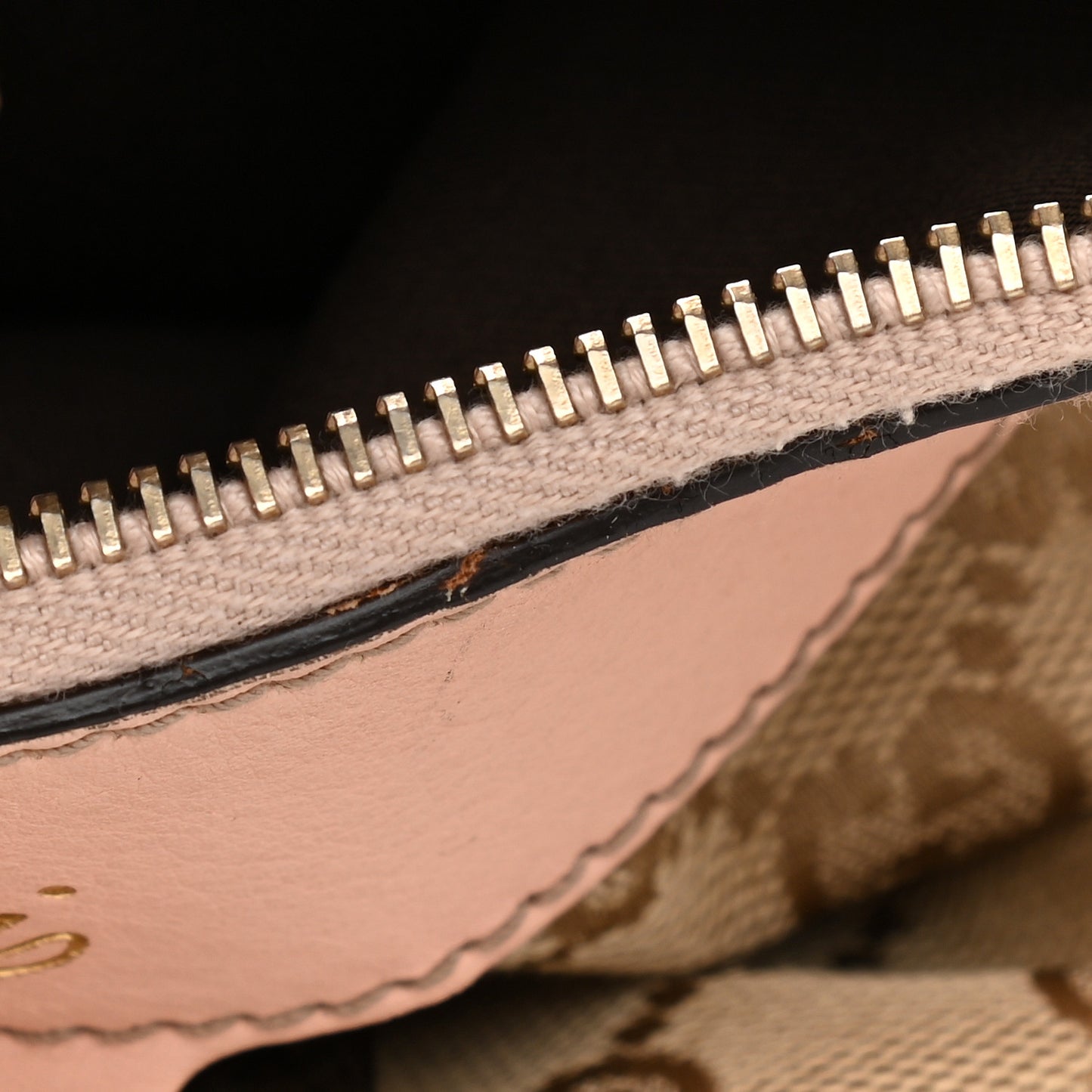 Monogram Medium D Gold Ring Hobo Pink