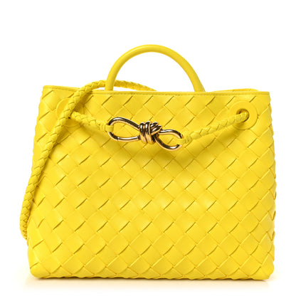 Bottega Veneta Nappa Intrecciato Small Andiamo Shoulder Bag Sulfur 1 of 9